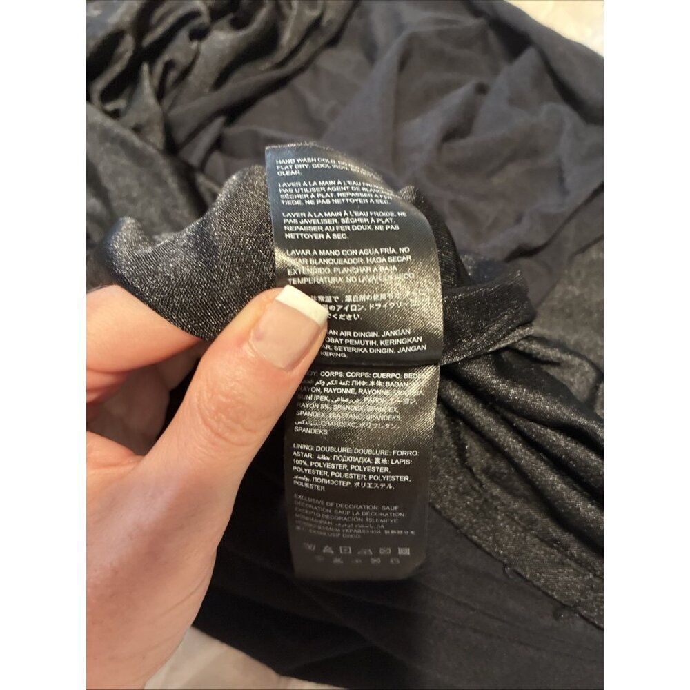 Bebe Crew Neck Solid Black Tank Maxi Dress Xs - Picture 4 of 4